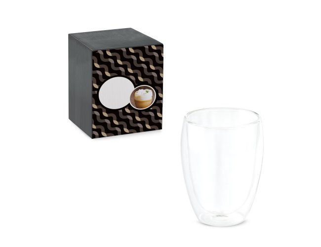 Copo em vidro borossilicato com parede dupla, isolada a ar 350 mL