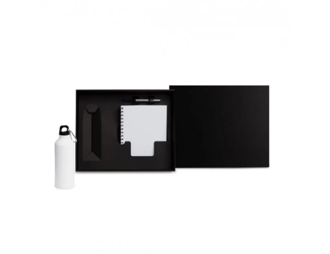 Kit Com Squeeze, Caneta E Caderno - Branco - 3 Pçs