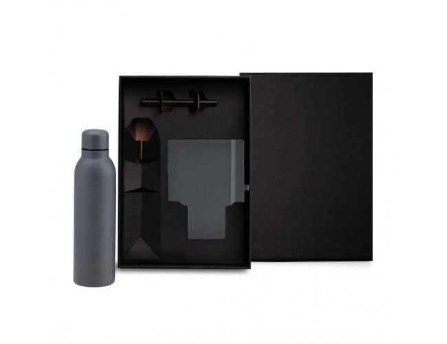 Kit Garrafa, Caderno E Caneta - 3 P�s