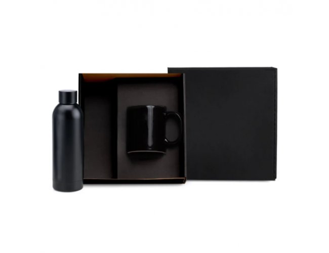 Kit Garrafa E Caneca - Preto - 2 P�s