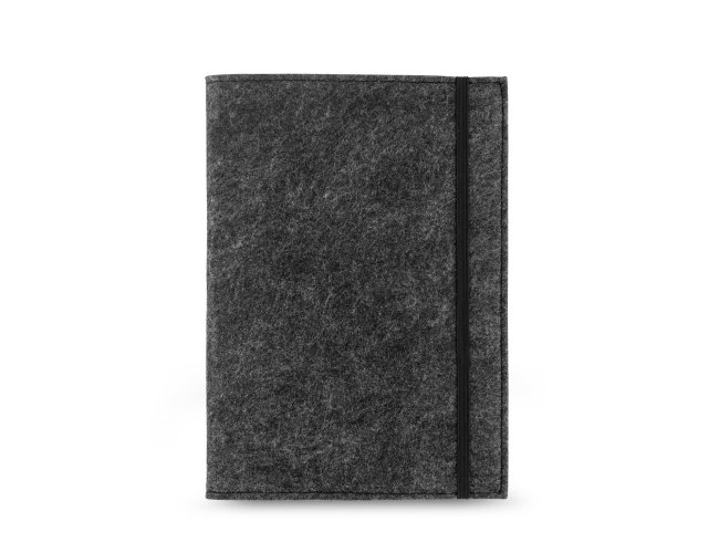 Caderno A5 com capa em feltro 100% reciclado