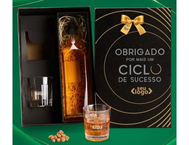 Conj. Copos Para Drinks E Espao Para Garrafa - No Acompanha A Garrafa - 2 Ps