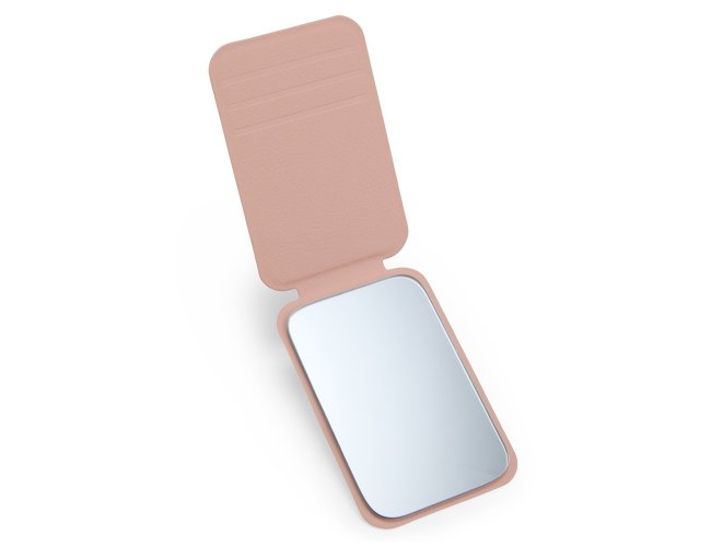 Espelho Couro Sintético Retangular de Bolso