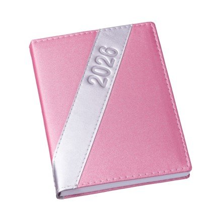 Agenda Metalizada Rosa com Prata