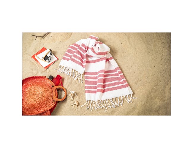 Toalha de praia em algodão (70% reciclado) e poliéster (30% reciclado) (180 g/m²)